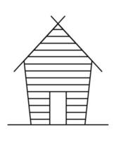 fachada de cabana de madeira vetor