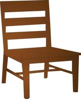 cadeira de madeira isolada na arte vetorial branca vetor