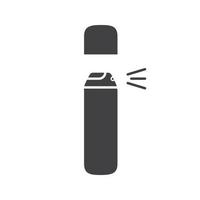 spray ícone de glifo antitranspirante. símbolo da silhueta. Desodorante. espaço negativo. ilustração isolada do vetor