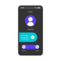 modelo de vetor id call interface de smartphone