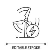 ícone linear de turbina de energia eólica vetor