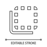 virar para o ícone linear do botão de volta. ilustração de linha fina. símbolo de contorno. desenho de contorno isolado do vetor. curso editável vetor