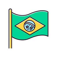 bandeira do ícone de cor rgb verde Brasil. símbolo do estado. constelação sobre o rio de janeiro. independência do país sul-americano. ilustração vetorial isolada vetor