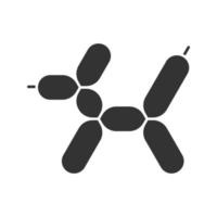 ícone de glifo de cão de balão. símbolo da silhueta. espaço negativo. ilustração isolada do vetor