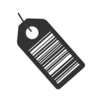 ícone de glifo de etiqueta de código de barras vetor