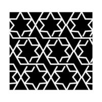 ícone de glifo de ornamento geométrico. Decoração estrela de seis cantos em hexágono. elemento decorativo de cerâmica. forma abstrata repetida. símbolo da silhueta. espaço negativo. ilustração isolada do vetor