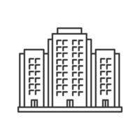 ícone linear de edifício de vários andares. casa de apartamento. ilustração de linha fina. bloco de torre. símbolo de contorno. desenho de contorno isolado de vetor