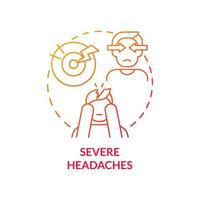 ícone do conceito de fortes dores de cabeça vetor