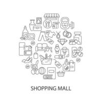 layout de conceito linear abstrato de mercadorias de compras com título vetor