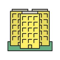 ícone de cor de edifício de vários andares. casa de apartamento. bloco de torre. ilustração vetorial isolada vetor