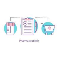 ícone do conceito de produtos farmacêuticos vetor