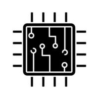 ícone de glifo de chip de computador vetor