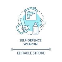ícone de conceito de arma de autodefesa azul vetor