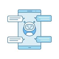 chatbot com ícone colorido de balões de fala vetor