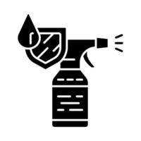 ícone de glifo de frasco spray à prova d'água vetor
