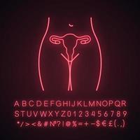ícone de luz neon do sistema reprodutivo feminino vetor