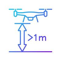 ícone de rótulo manual de vetor linear de gradiente de altura mínima de voo