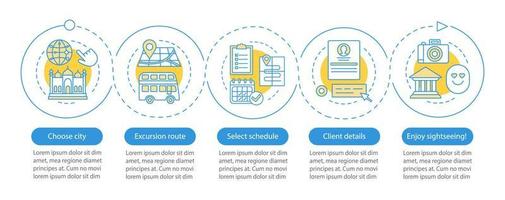 modelo de infográfico de vetor de excursão