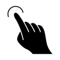 ícone de glifo de gesto da tela sensível ao toque vetor