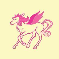 cavalo pégaso rosa fofo vetor