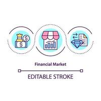 ícone do conceito de mercado financeiro vetor