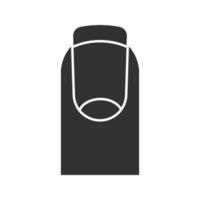 ícone de glifo de manicure francesa. símbolo da silhueta. espaço negativo. ilustração isolada do vetor