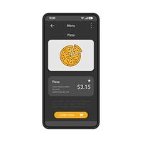 modelo de vetor de interface de smartphone para aplicativo de entrega de comida