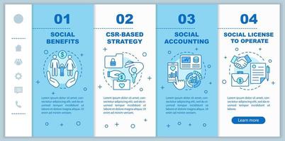 modelo de vetor csr onboarding de páginas da web para celular