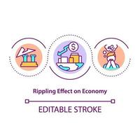 efeito ondulante no ícone do conceito de economia vetor