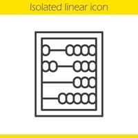 ícone linear do ábaco. ilustração de linha fina. símbolo de contorno de matemática. desenho de contorno isolado de vetor