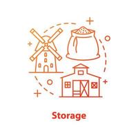 ícone de conceito de moinho e armazenamento de trigo vetor