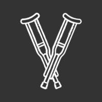 ícone de giz de muletas axilares vetor