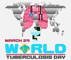 dia de controle da tuberculose. pôster de feriado mundial vetor