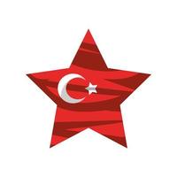bandeira da Turquia em estrela vetor