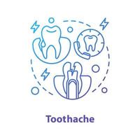 ícone do conceito de dor de dente vetor