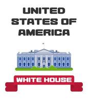 casa branca do presidente america com fita vetor