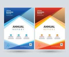 modelo moderno de design de relatório anual colorido vetor