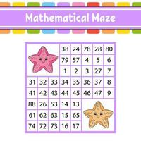 labirinto de matemática. multiplicação. jogo de lógica para crianças em  idade escolar. labirinto matemático. encontre o caminho certo. planilha de  educação. 2281719 Vetor no Vecteezy