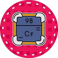 californium linha preenchidas adesivo ícone vetor