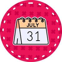 31º do Julho linha preenchidas adesivo ícone vetor
