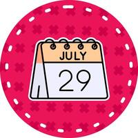 29º do Julho linha preenchidas adesivo ícone vetor