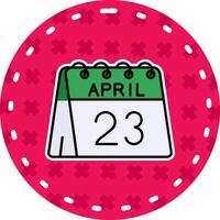 23º do abril linha preenchidas adesivo ícone vetor