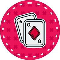 pôquer linha preenchidas adesivo ícone vetor