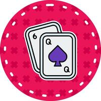 pôquer linha preenchidas adesivo ícone vetor