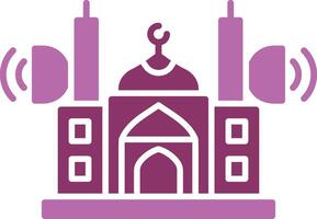 mesquita alto falante glifo dois cor ícone vetor
