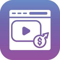 vídeo monetização vetor ícone