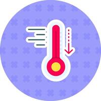 frio plano adesivo ícone vetor