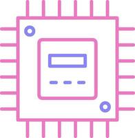 processador linear dois cor ícone vetor