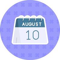 10º do agosto plano adesivo ícone vetor