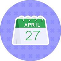 Dia 27 do abril plano adesivo ícone vetor